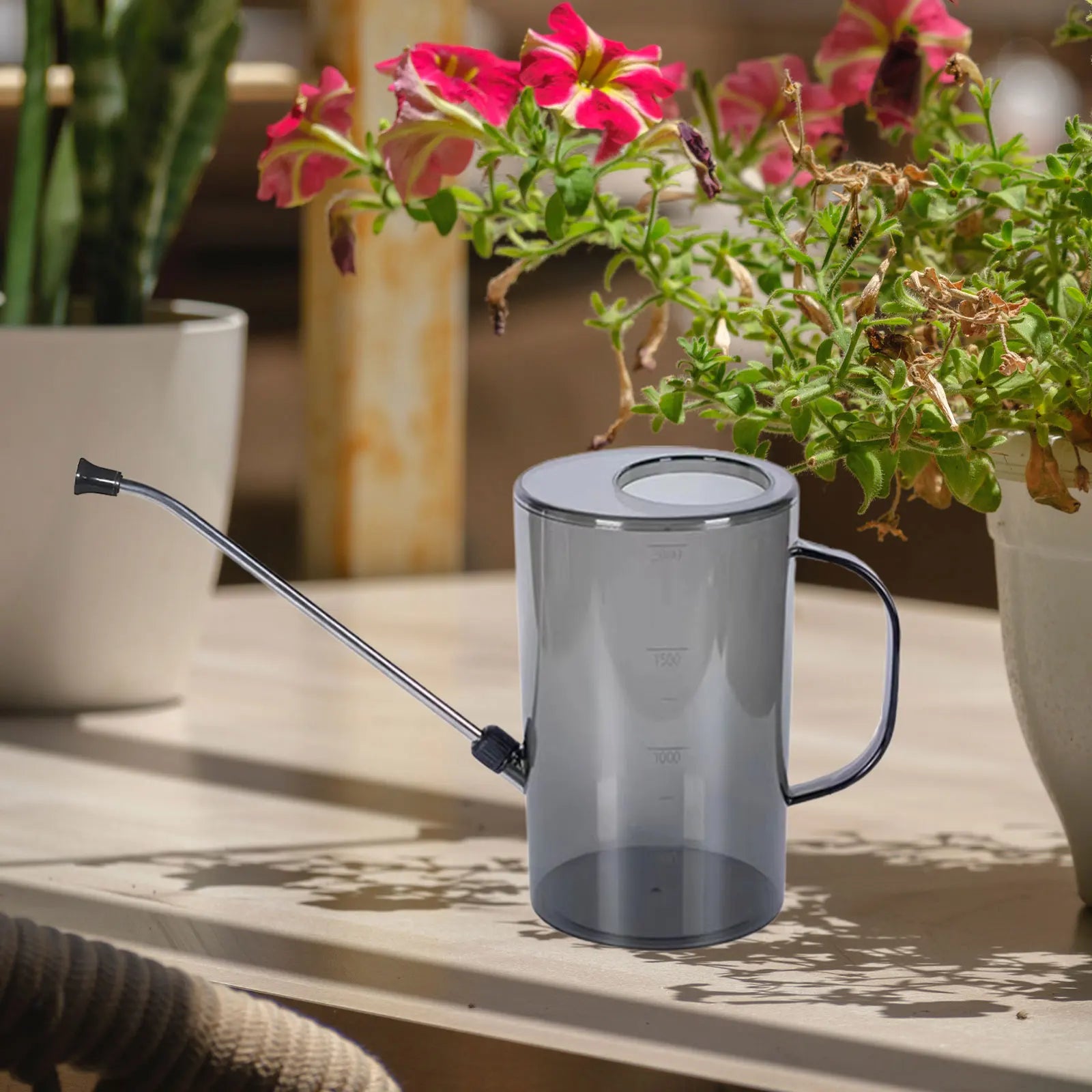 2L Watering Can with Long MouthPortable Flowers Gardening Tool for Indoor Outdoor Office Flower Bonsai House Plants Watering Pot