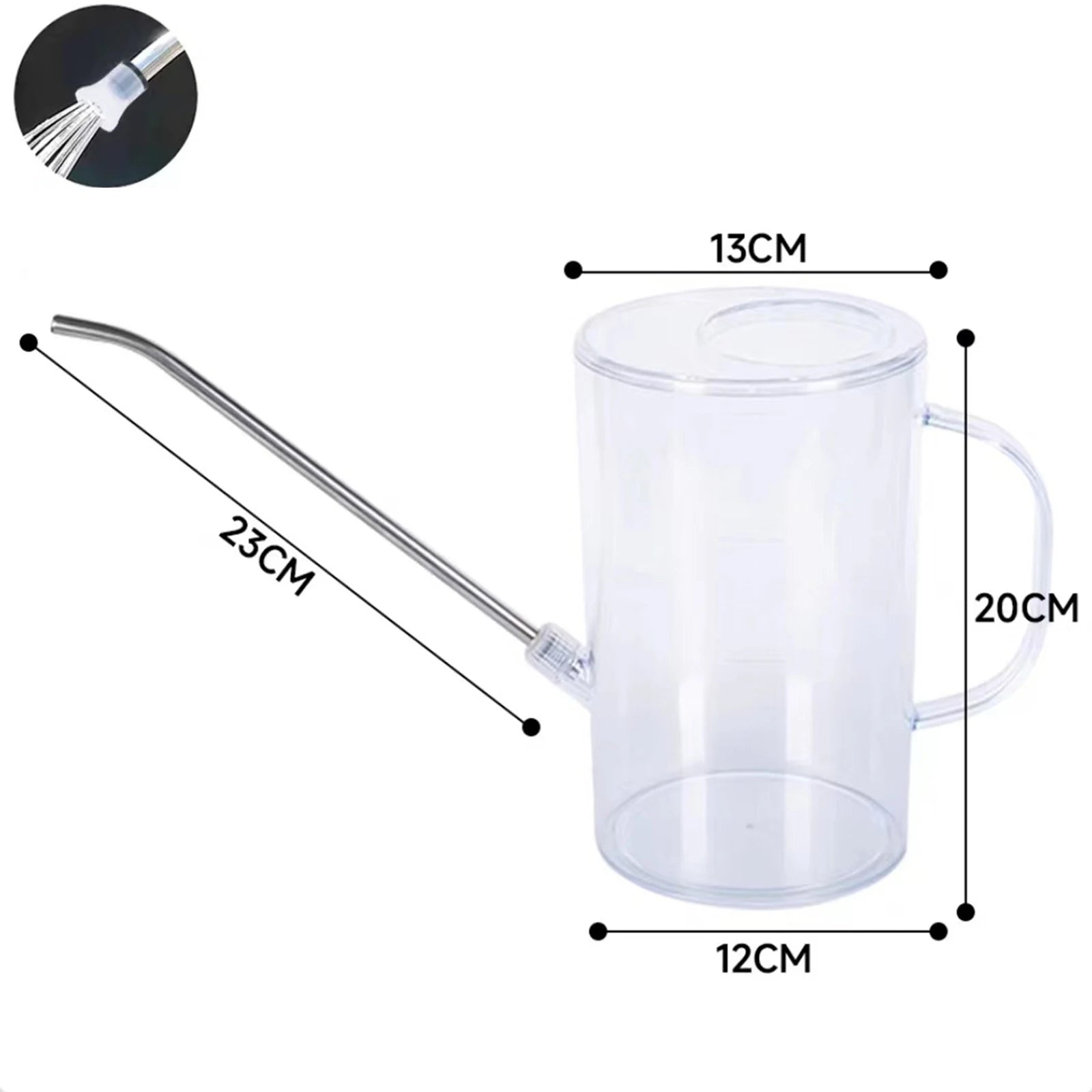 2L Watering Can with Long MouthPortable Flowers Gardening Tool for Indoor Outdoor Office Flower Bonsai House Plants Watering Pot