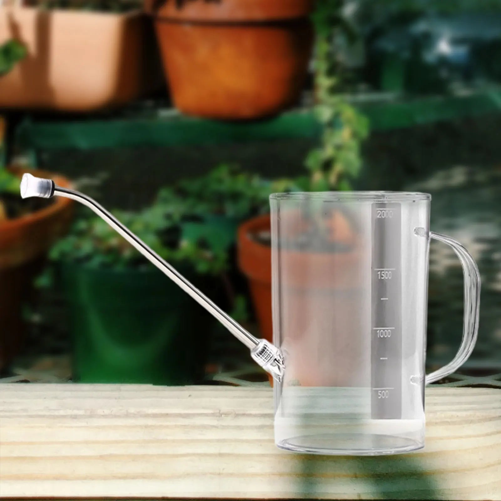 2L Watering Can with Long MouthPortable Flowers Gardening Tool for Indoor Outdoor Office Flower Bonsai House Plants Watering Pot