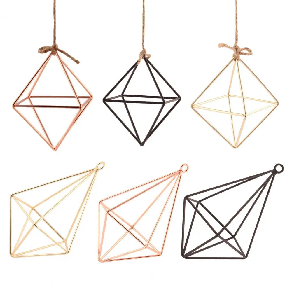 Hollow Flowerpot Propagation Stations Glass Hanging Geometric Plant Iron Stand Air Plant Holder Wedding Home Dinning Room Decor