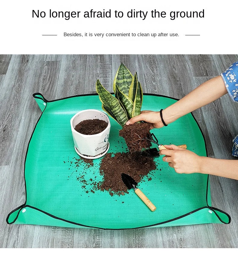 Flower Pots Transplanting Mats Gardening Planting Mat Pe Plant Repotting Mat Foldable Waterproof Gardening Potting Pad