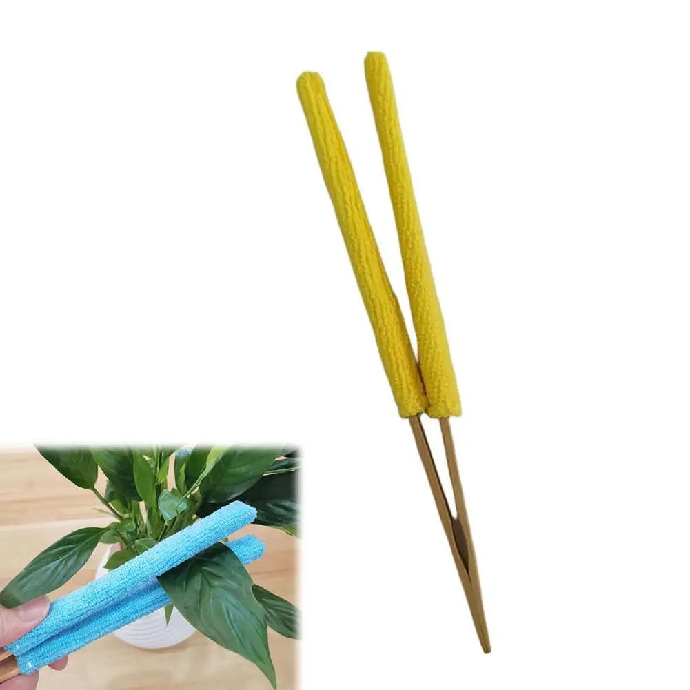 Indoor Plant Leaf Cleaner Kit with Detachable Microfiber Pads & Dusting Gloves, Reusable and Washable