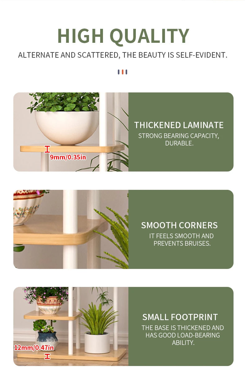 Plant Stand Stand For Flowers Wooden Shelf 5/6/8Layers Display Stand Storage Shelf Pot Rack Organizer Home Garden Decoration
