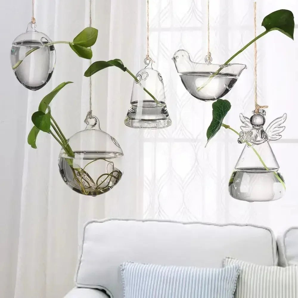 Creative Garden Hanging Glass Ball Vase Hydroponics Flower Plant Pot Terrarium Container Flower Plant Pot Garden Wedding Decor