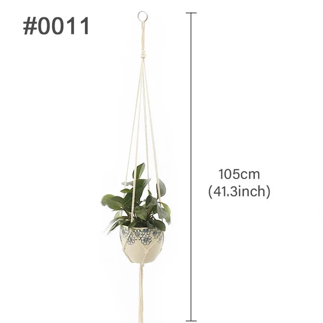 Macrame Handmade Plant Hanger Baskets Flower Pots Holder Balcony Hanging Decoration Knotted Lifting Rope Home Garden Supplies