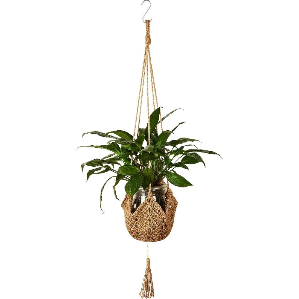 Handmade Macrame Flower Pot Wall Decor Courtyard Garden Hanging Planter Hanging Basket Plant Hanger Hanging Plant