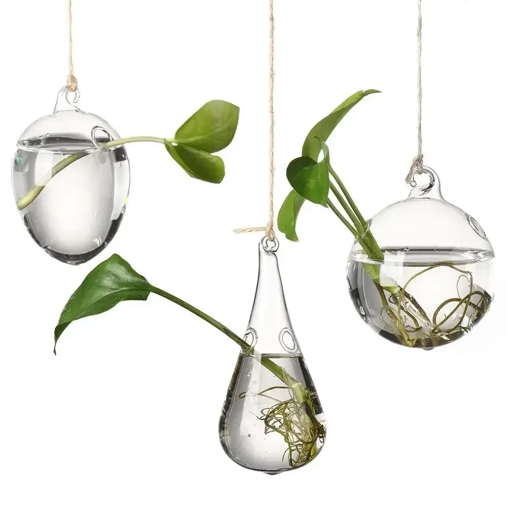 Creative Garden Hanging Glass Ball Vase Hydroponics Flower Plant Pot Terrarium Container Flower Plant Pot Garden Wedding Decor