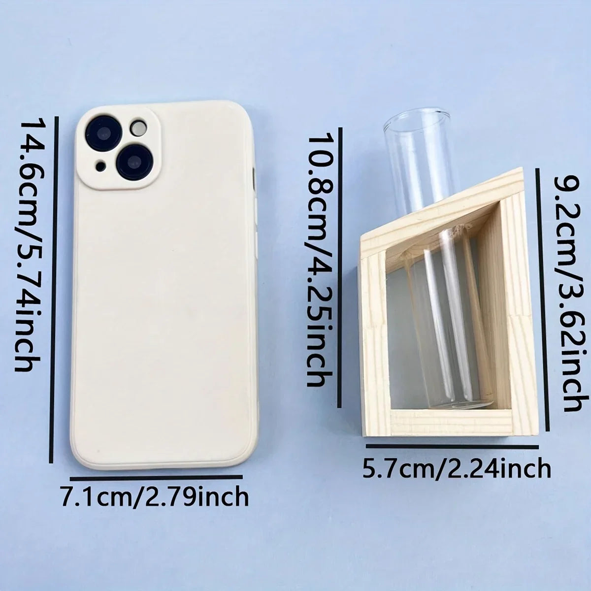 Test Tube Glass Vase Plant Propagation Station Hydroponic Vases for Plants with Wooden Stand Terrarium Office Home Desktop Decor