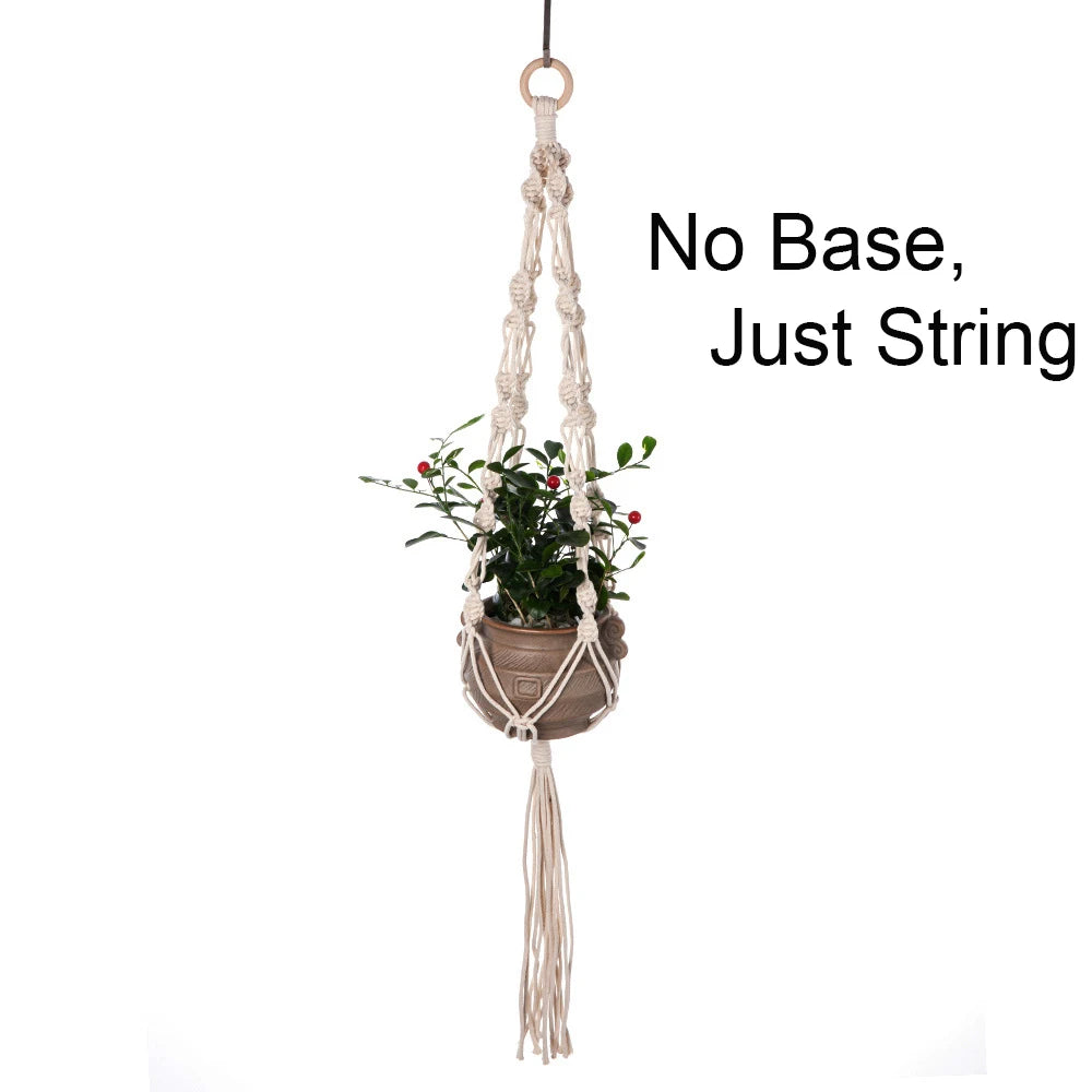 Macrame Plant Hanger Indoor Hanging Planter Basket Woven Cotton Rope Flower Pot Crochet Plant Holder Stand for Boho Home Decor