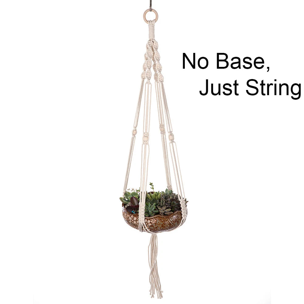 Macrame Plant Hanger Indoor Hanging Planter Basket Woven Cotton Rope Flower Pot Crochet Plant Holder Stand for Boho Home Decor