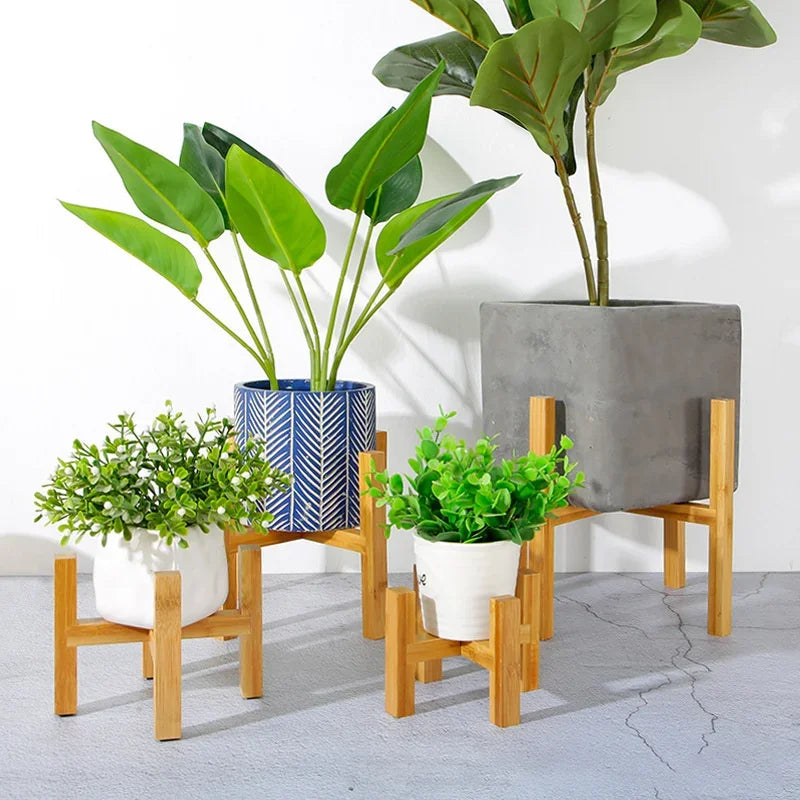 Plant Flower Pot Stand Small Durable Wood Trays Rack,Strong Free Standing Bonsai Holder Indoor Accessories Home Garden Display