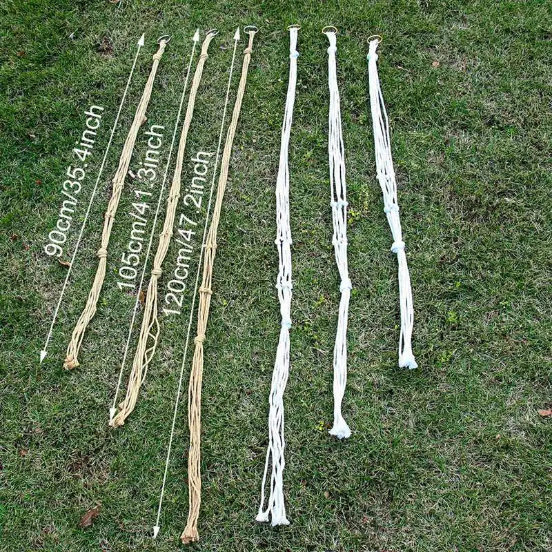 Macrame Handmade Plant Hanger Baskets Flower Pots Holder Balcony Hanging Decoration Knotted Lifting Rope Home Garden Supplies