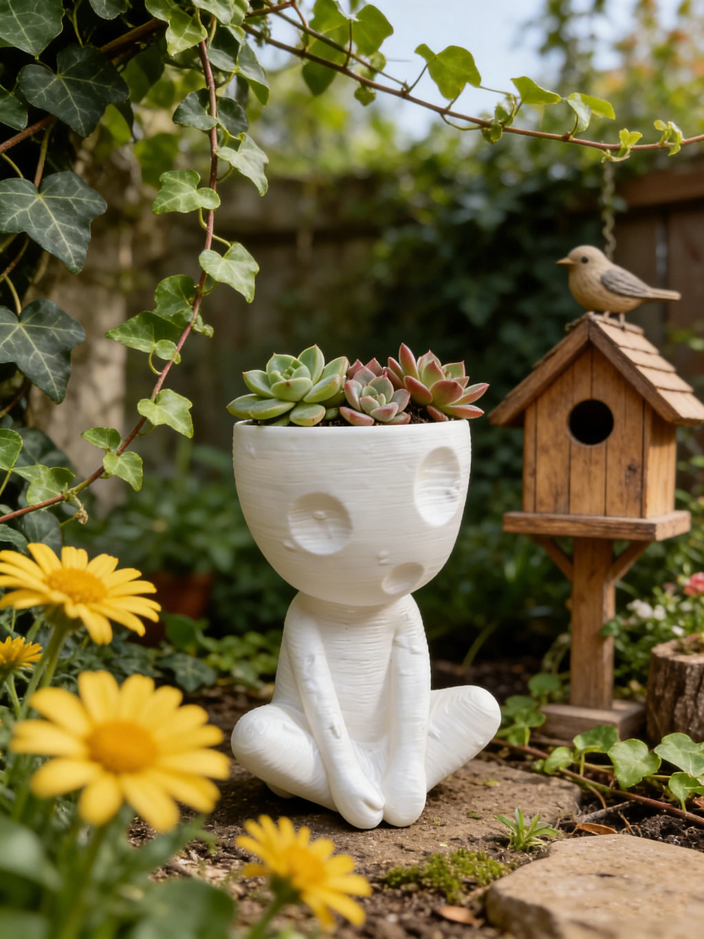 Creative Tree Elves Planter Pot Gardening Pot Small Plant Holder Plant Flower Pots for Indoor Plants Balcony Decoration Ornament