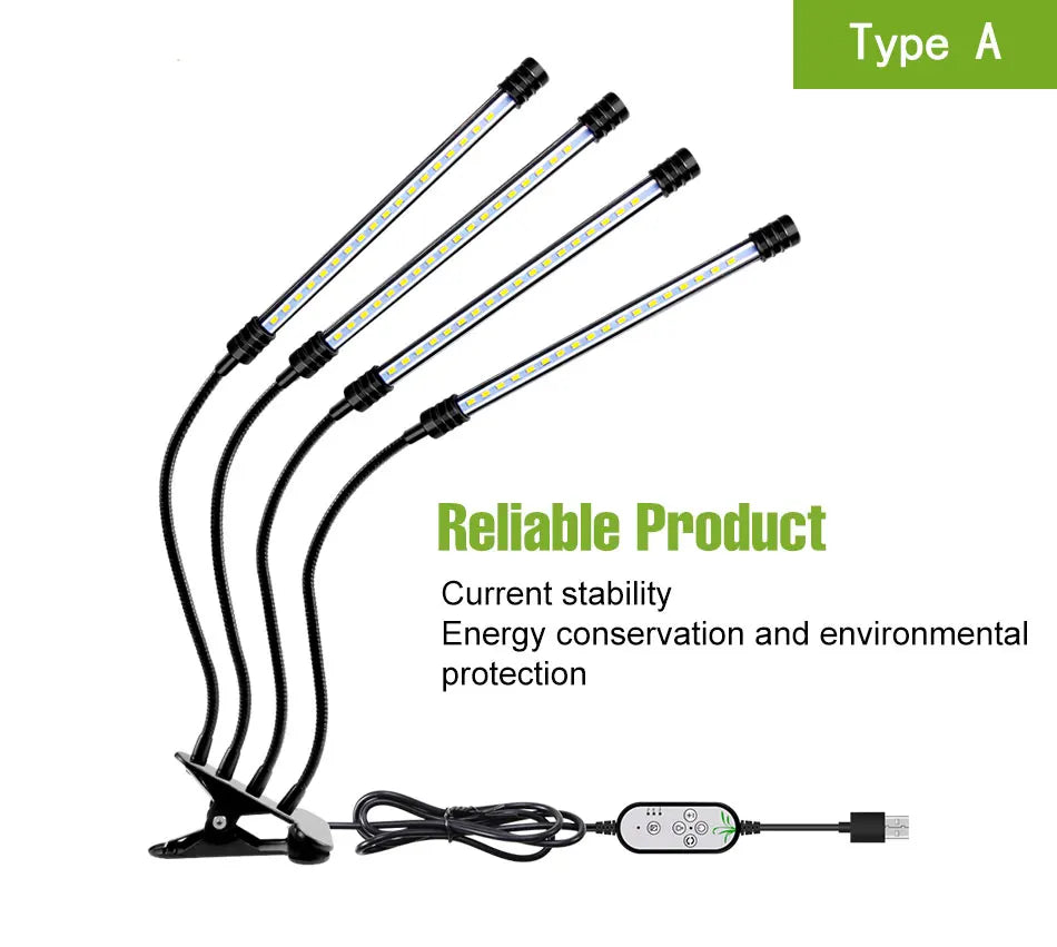 LED Grow Light Plant Hydroponic Flower Seedling Vegetable Cultivation Timing Auto On/Off Dimmable For Indoor Growth Box USB DC5V