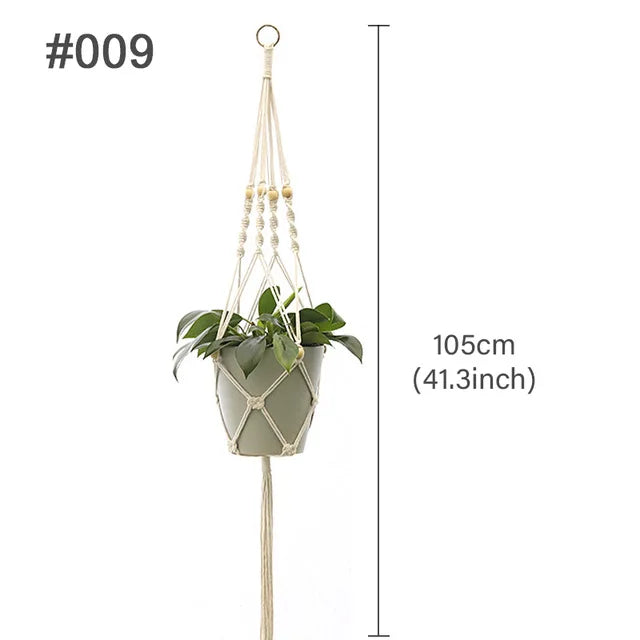 Macrame Handmade Plant Hanger Baskets Flower Pots Holder Balcony Hanging Decoration Knotted Lifting Rope Home Garden Supplies