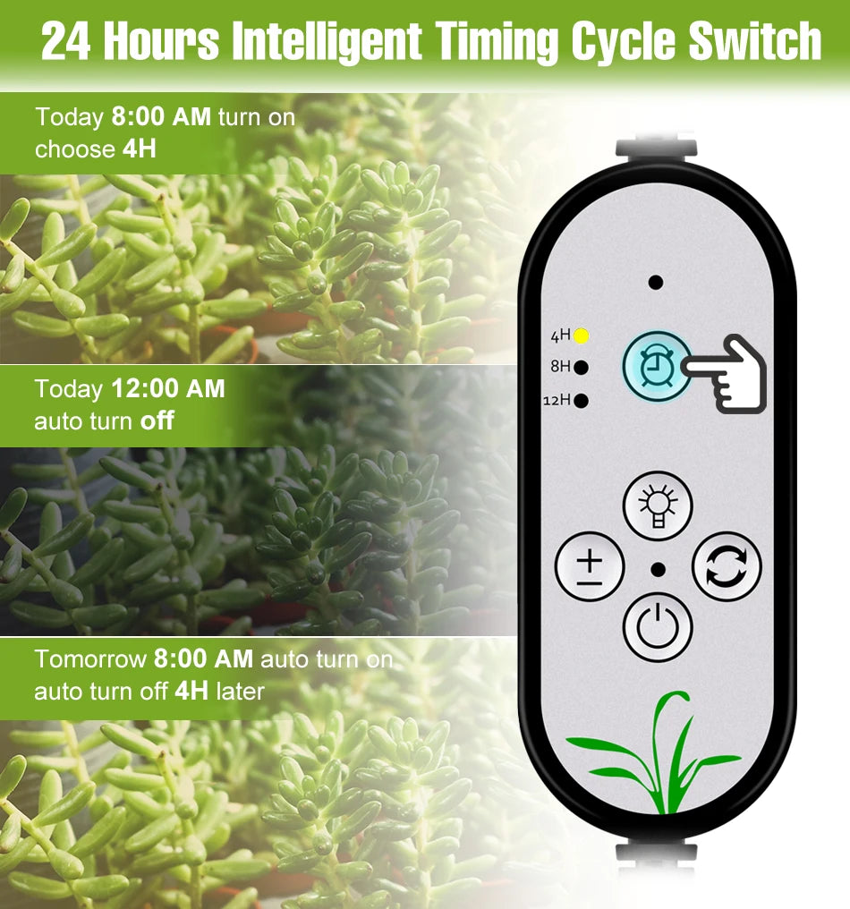 LED Grow Light Plant Hydroponic Flower Seedling Vegetable Cultivation Timing Auto On/Off Dimmable For Indoor Growth Box USB DC5V