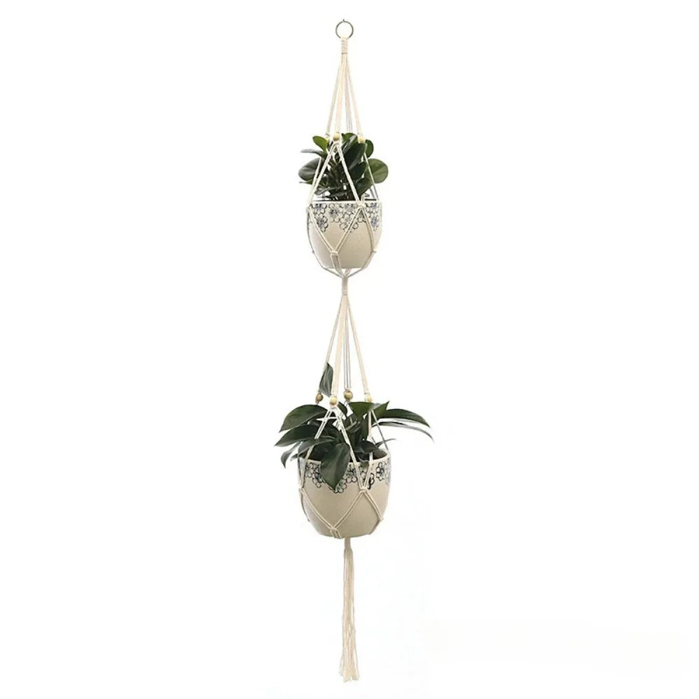 Handmade Macrame Flower Pot Wall Decor Courtyard Garden Hanging Planter Hanging Basket Plant Hanger Hanging Plant