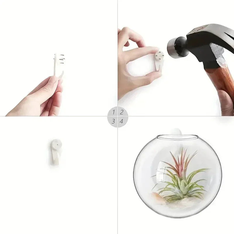 Wall Hanging Glass Plant Terrarium Container Propagation Station Wall-Mounted Flower Vases Air Plant Terrarium Home Office Decor