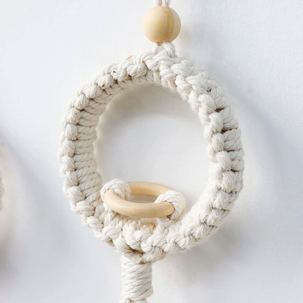 Air Plant Holder Macrame Wall Hanging Boho Decor  Flower Pot Farmhouse Garden Pots Planters Bedrrom Balkon Decoration Gift