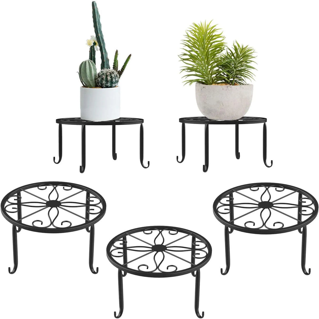 1Pc Metal Plant Stand Flower Pot Base Holder Stool for Home Garden Indoor Outdoor Flower Plant Display Bonsai Holder