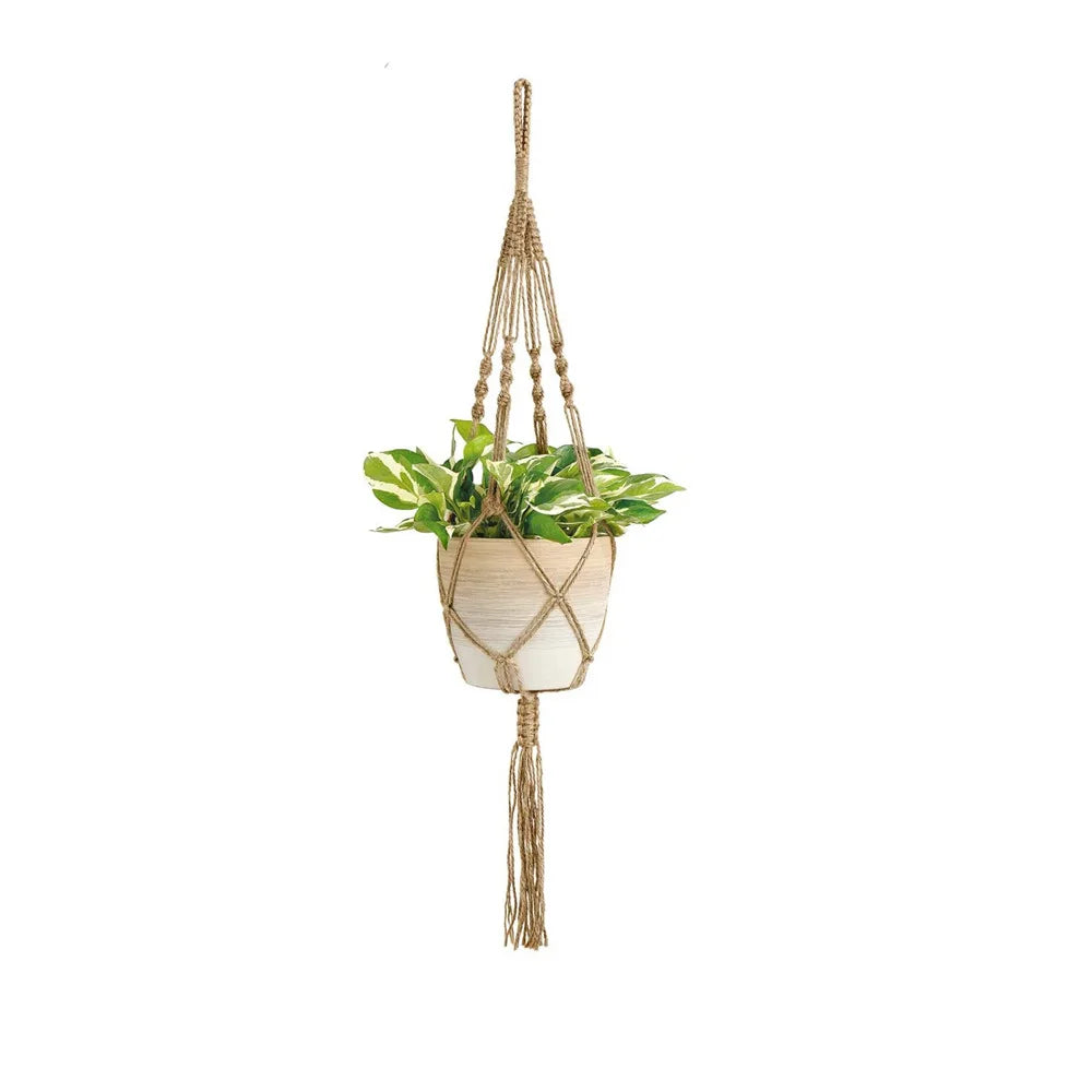 Macrame Plant Hanger Indoor Hanging Planter Basket Woven Cotton Rope Flower Pot Crochet Plant Holder Stand for Boho Home Decor