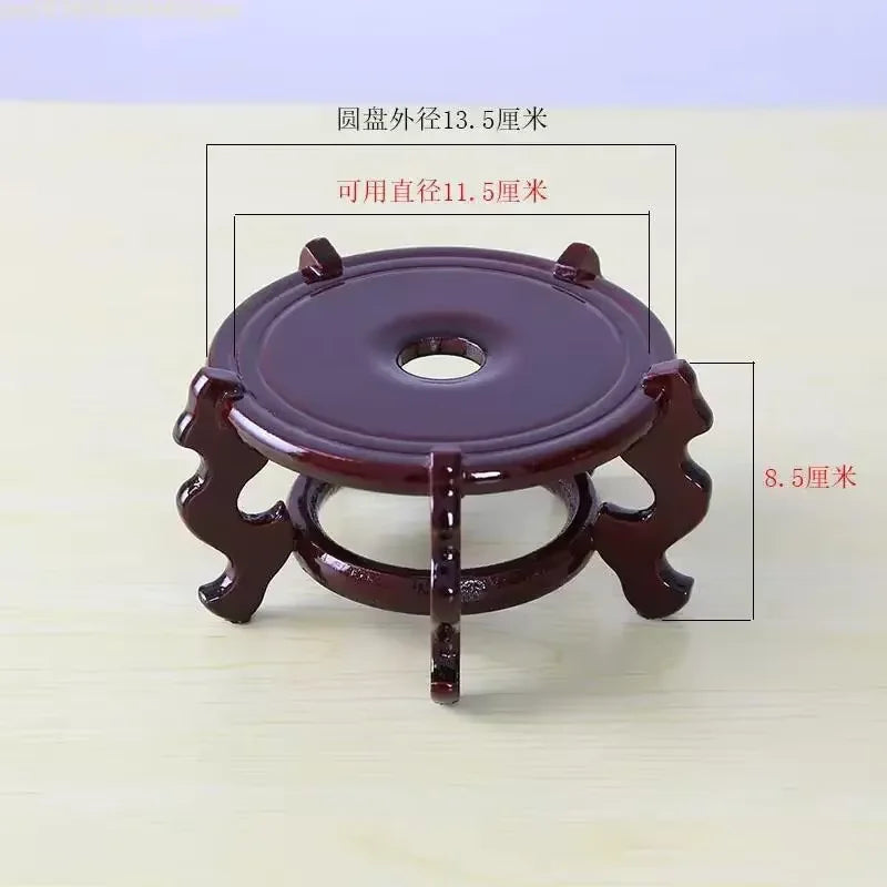1pc Elegant Wooden Plant Stand with Ornate Base - Versatile Indoor/Outdoor Decorative Vase Holder, Ideal for Home and Garden Dis