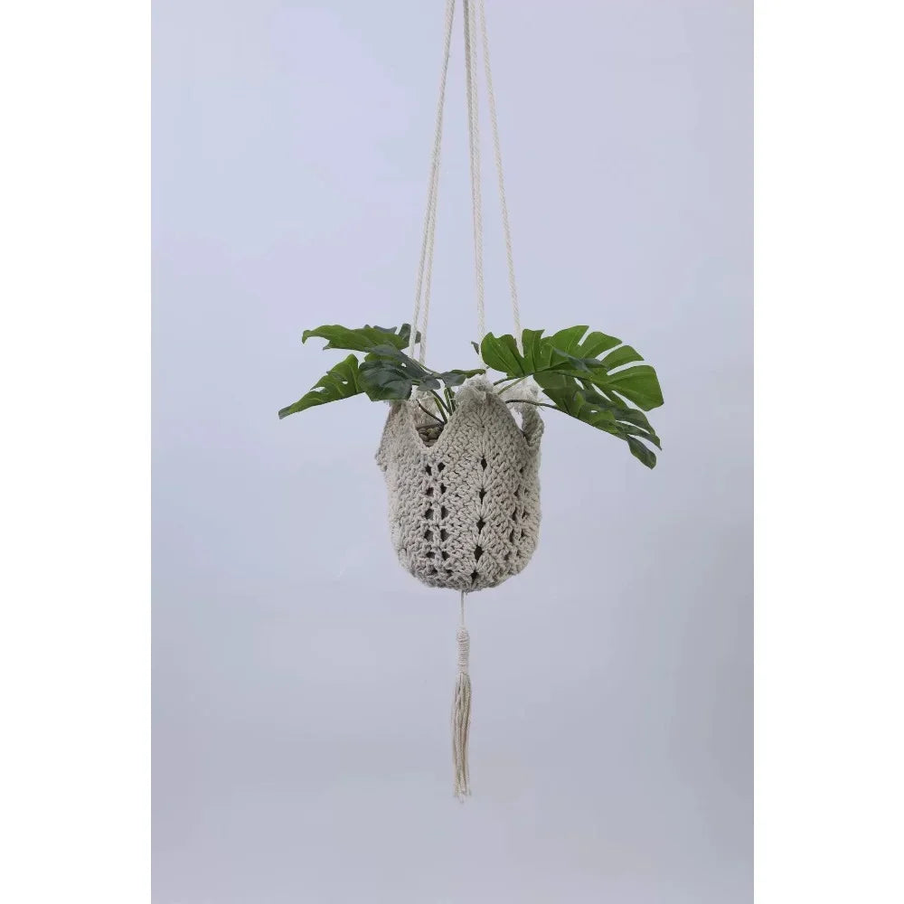 Handmade Macrame Flower Pot Wall Decor Courtyard Garden Hanging Planter Hanging Basket Plant Hanger Hanging Plant
