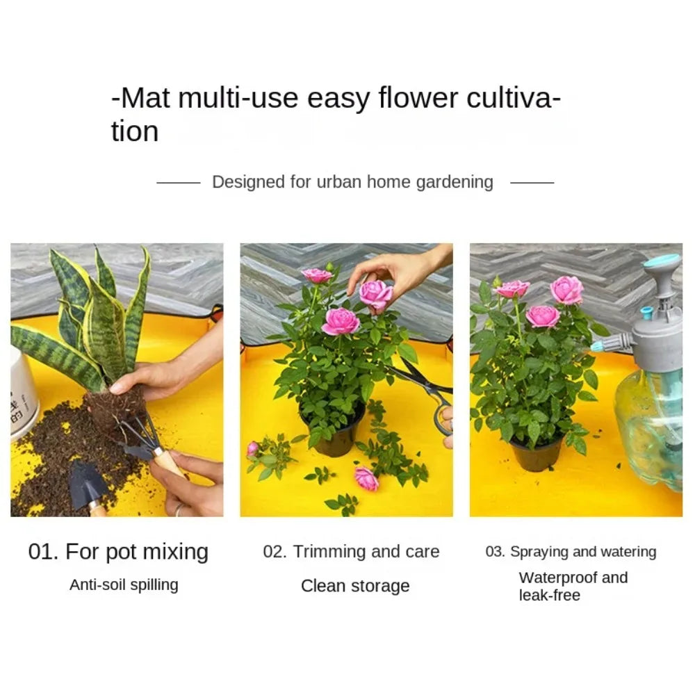 Flower Pots Transplanting Mats Gardening Planting Mat Pe Plant Repotting Mat Foldable Waterproof Gardening Potting Pad