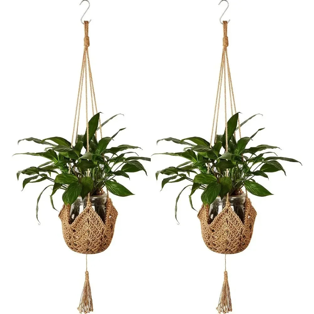 Handmade Macrame Flower Pot Wall Decor Courtyard Garden Hanging Planter Hanging Basket Plant Hanger Hanging Plant