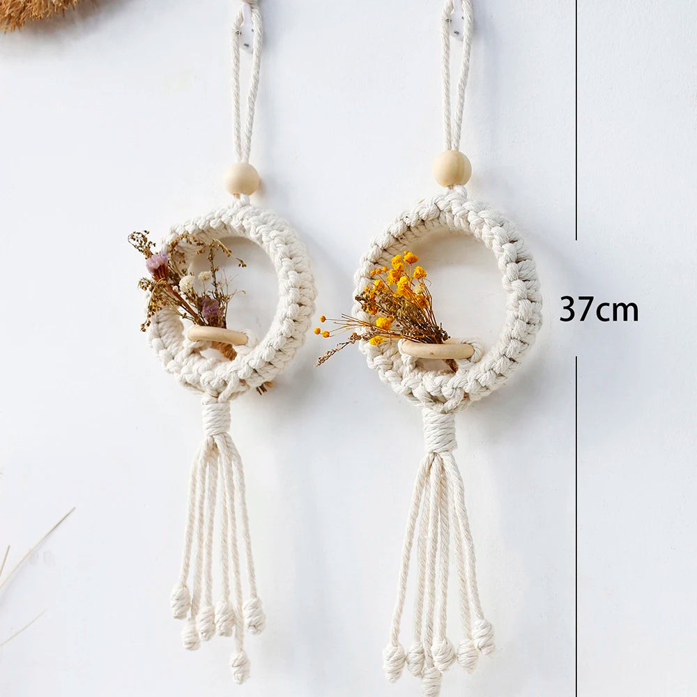 Air Plant Holder Macrame Wall Hanging Boho Decor  Flower Pot Farmhouse Garden Pots Planters Bedrrom Balkon Decoration Gift