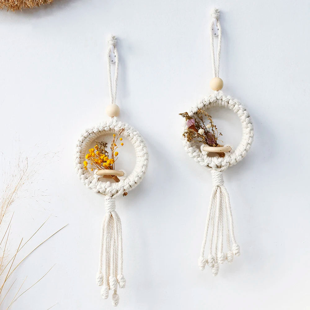 Air Plant Holder Macrame Wall Hanging Boho Decor  Flower Pot Farmhouse Garden Pots Planters Bedrrom Balkon Decoration Gift