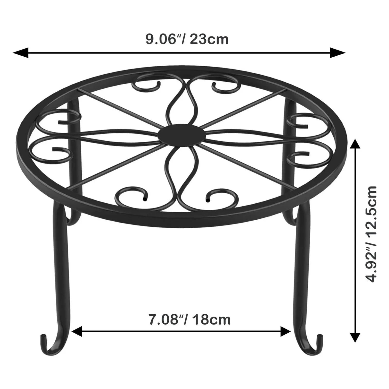 1Pc Metal Plant Stand Flower Pot Base Holder Stool for Home Garden Indoor Outdoor Flower Plant Display Bonsai Holder