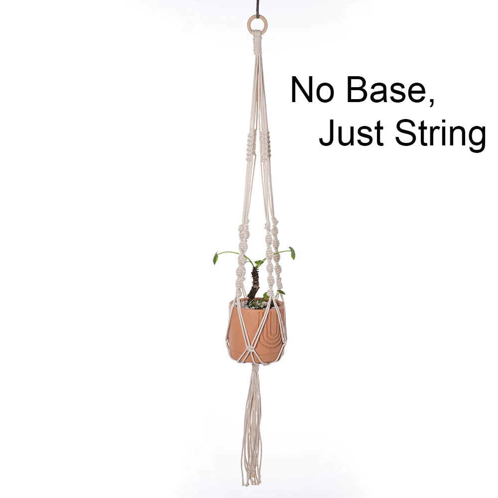Macrame Plant Hanger Indoor Hanging Planter Basket Woven Cotton Rope Flower Pot Crochet Plant Holder Stand for Boho Home Decor