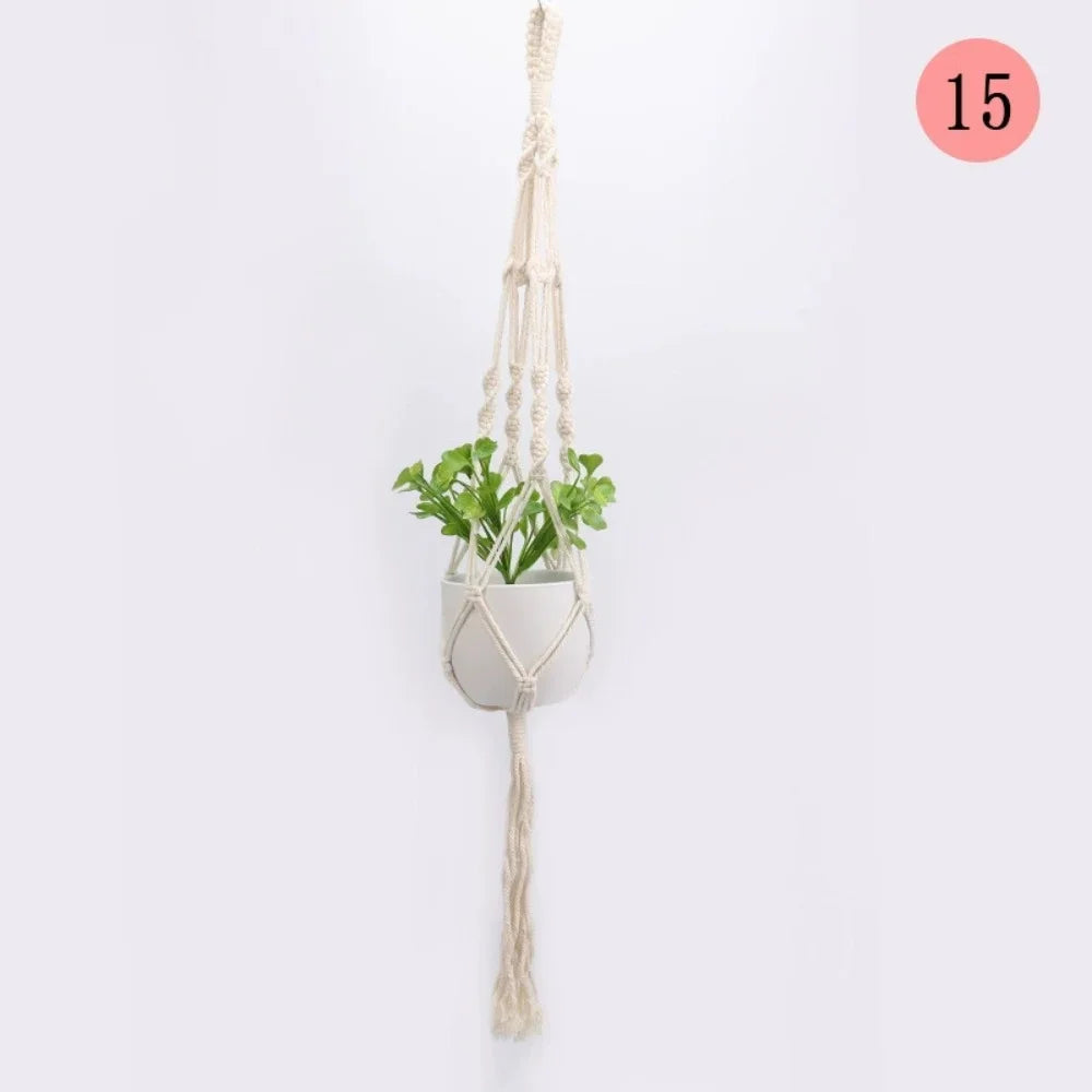 Handmade Macrame Flower Pot Wall Decor Courtyard Garden Hanging Planter Hanging Basket Plant Hanger Hanging Plant