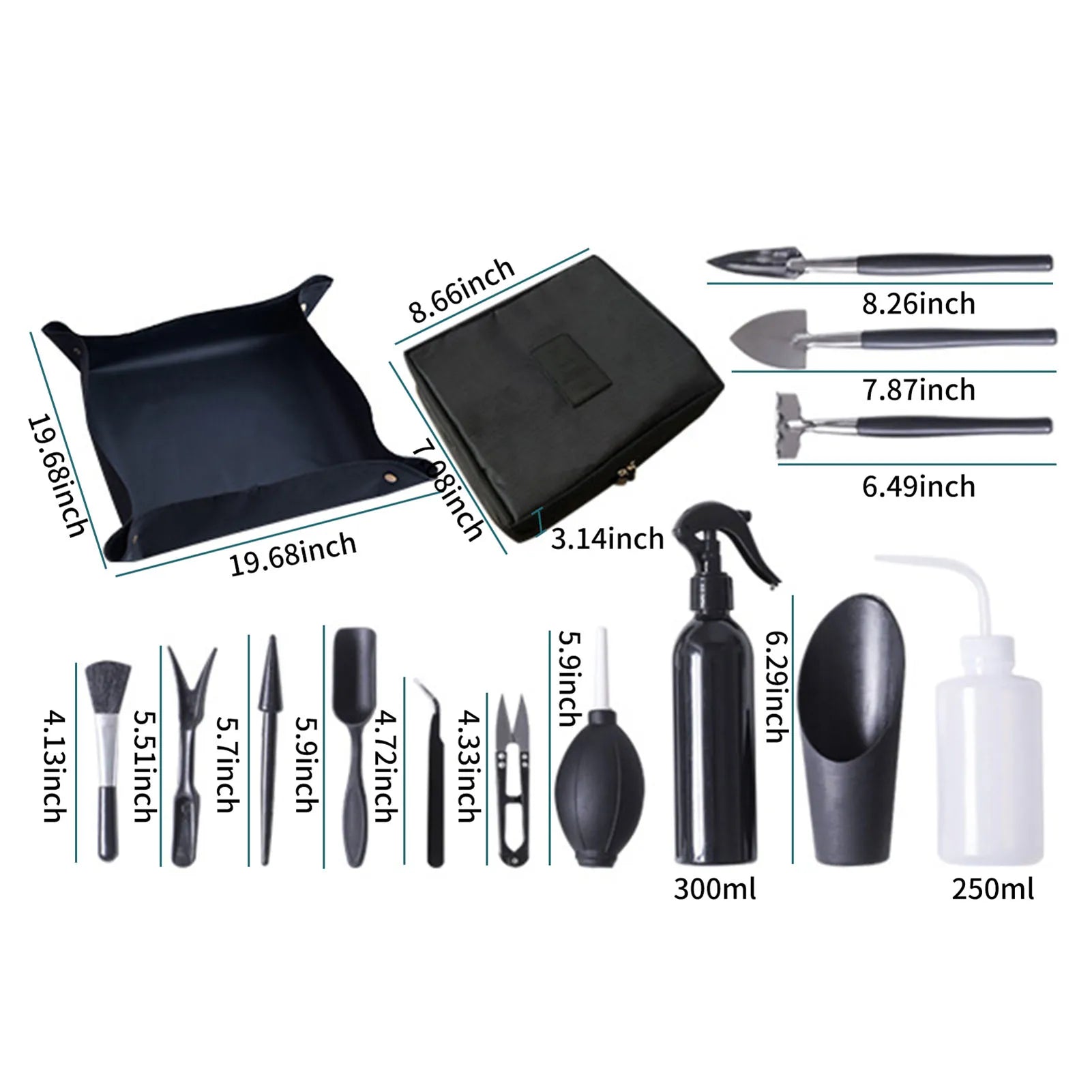 15PCS Garden Planting Tool Set Bonsai Succulent Transplanting Mini Planting Hand Tools for Indoor Miniature Fairy Garden Plant