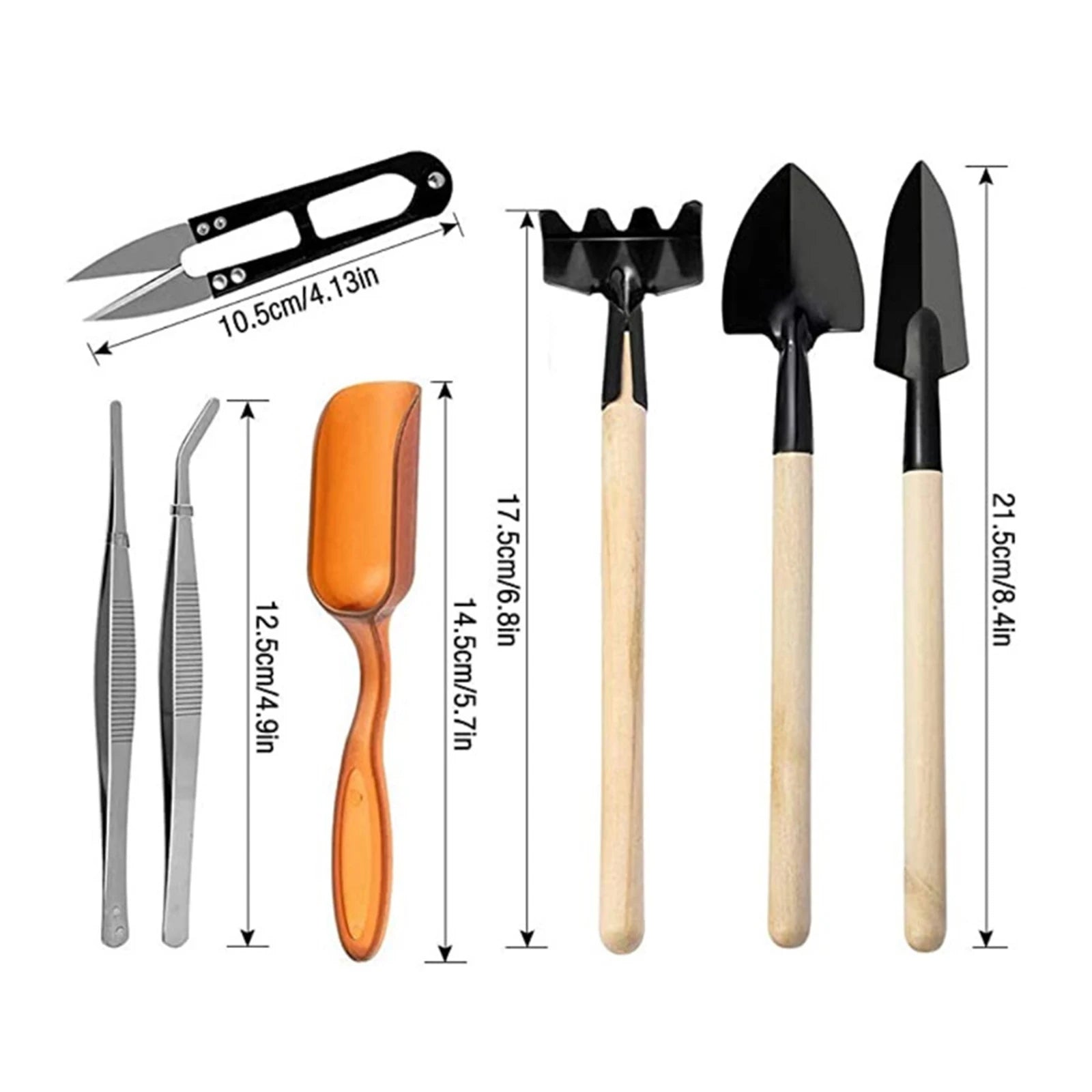 Mini Garden Planting Tool Set Bonsai Succulent Transplanting Miniature Fairy Gardening Hand Tools Flower Vegetable Potted Tools