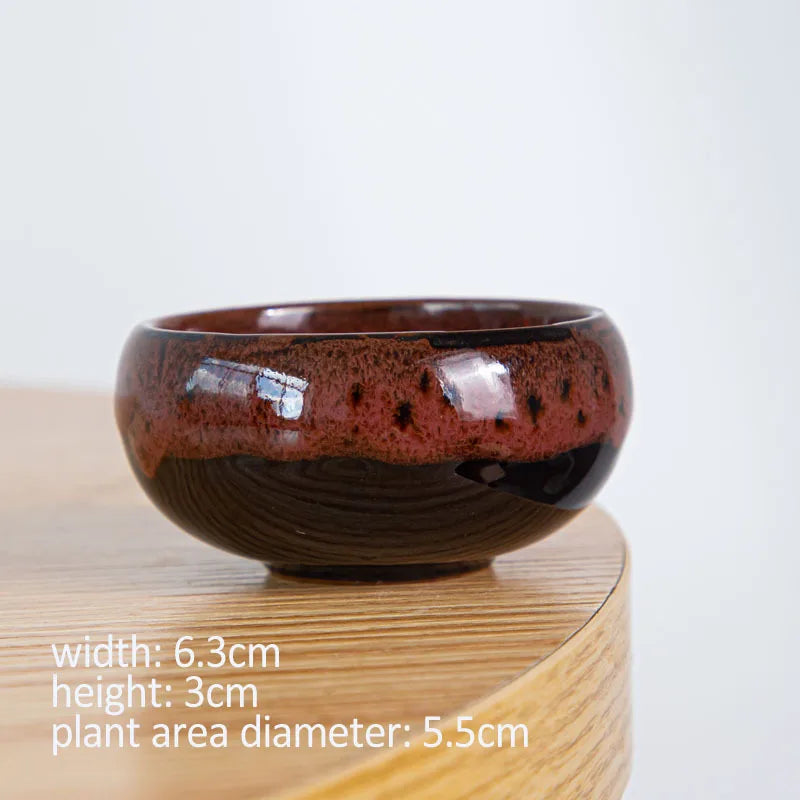 6pc Kiln-changed Flower Pot Bonsai Ceramic Pots For Plants Mini Succulent Plant Small Cactus Outdoor Container Modern Decorative