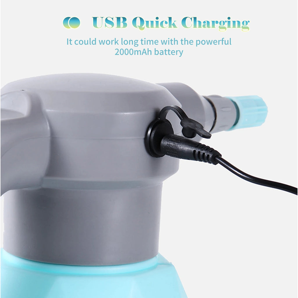 2L USB Handheld Automatic Garden Sprayer Electric Plant Mister Spray Bottle Watering Can Spritzer Adjustable Spout Plant Tools