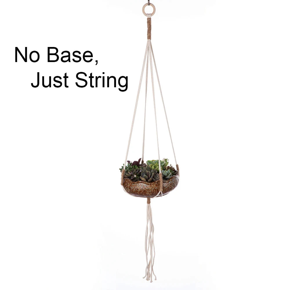 Macrame Plant Hanger Indoor Hanging Planter Basket Woven Cotton Rope Flower Pot Crochet Plant Holder Stand for Boho Home Decor