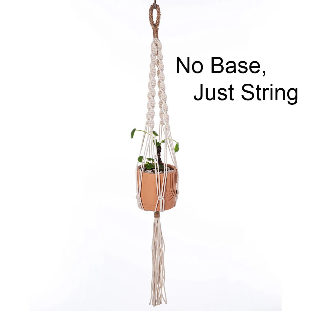 Macrame Plant Hanger Indoor Hanging Planter Basket Woven Cotton Rope Flower Pot Crochet Plant Holder Stand for Boho Home Decor