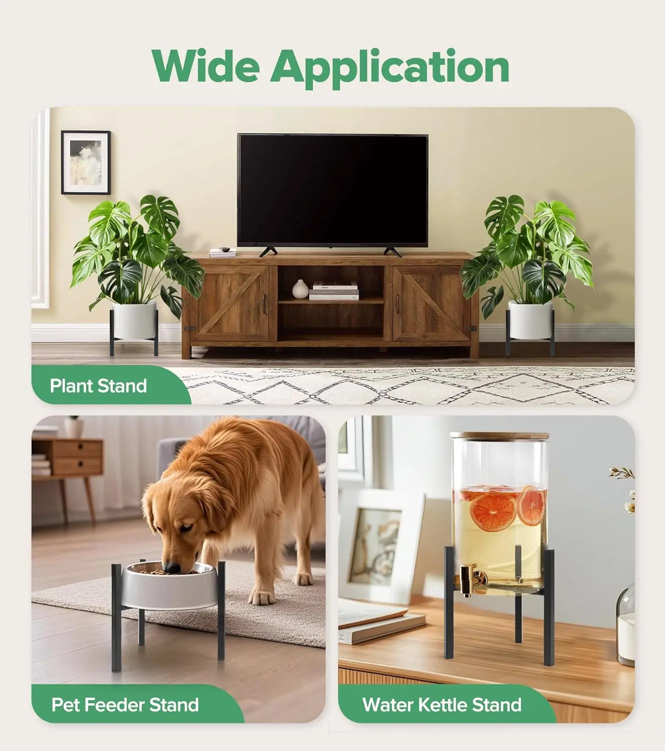 Indoor Plant Stands For Living Room Adjustable Metal Heavy Duty Outdoor Corner Stable Plant Holder Fits 8 to 12 Inches