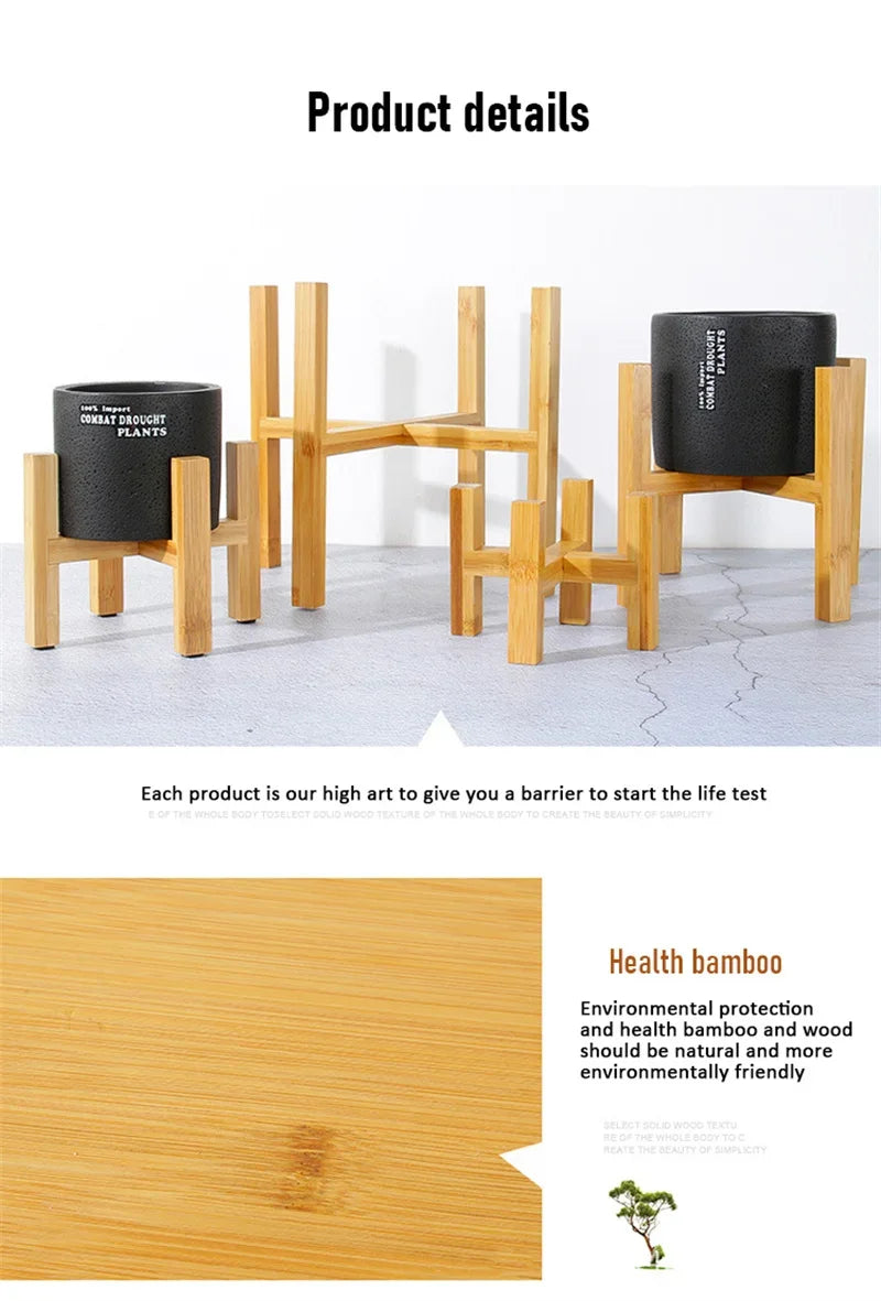Plant Flower Pot Stand Small Durable Wood Trays Rack,Strong Free Standing Bonsai Holder Indoor Accessories Home Garden Display
