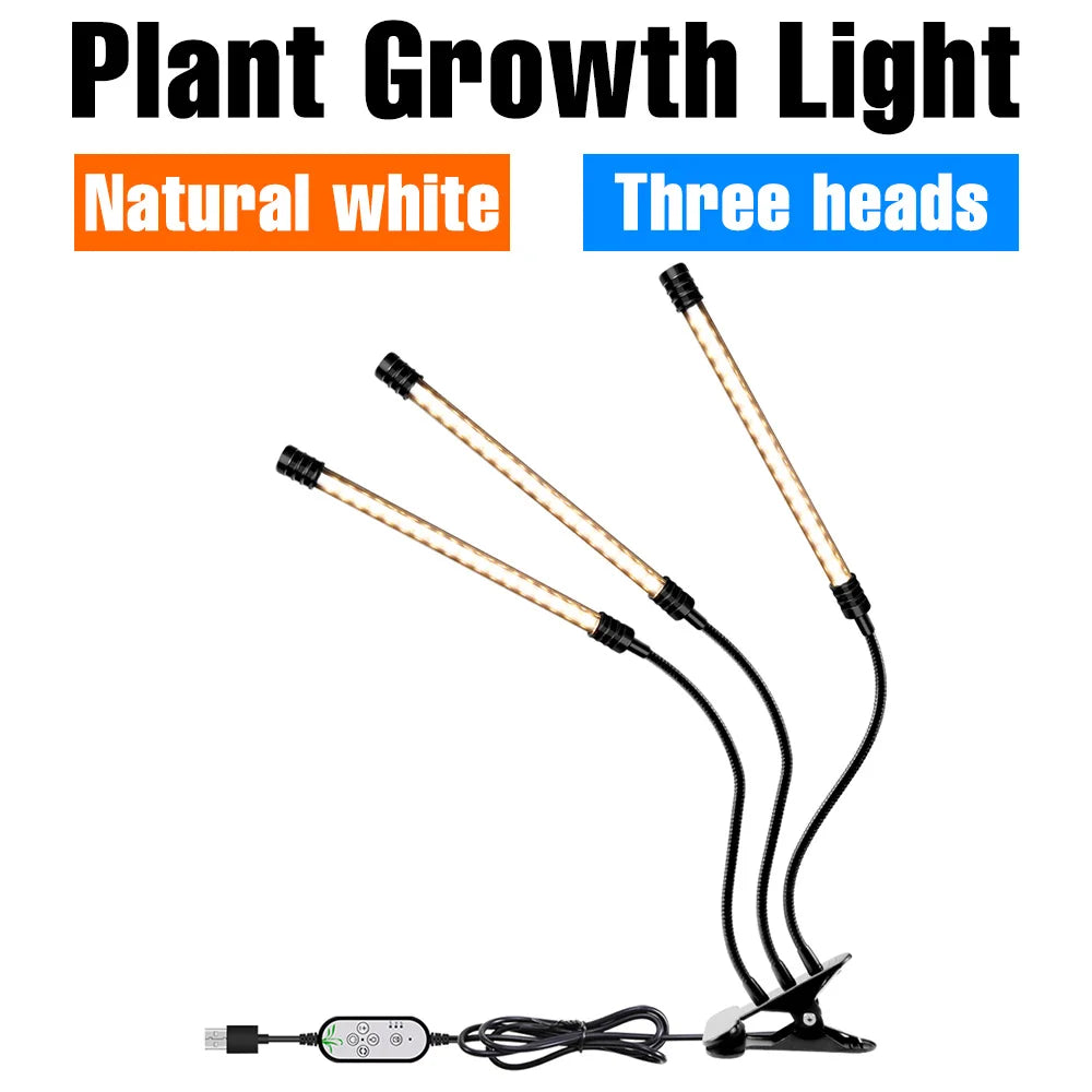 LED Grow Light Plant Hydroponic Flower Seedling Vegetable Cultivation Timing Auto On/Off Dimmable For Indoor Growth Box USB DC5V
