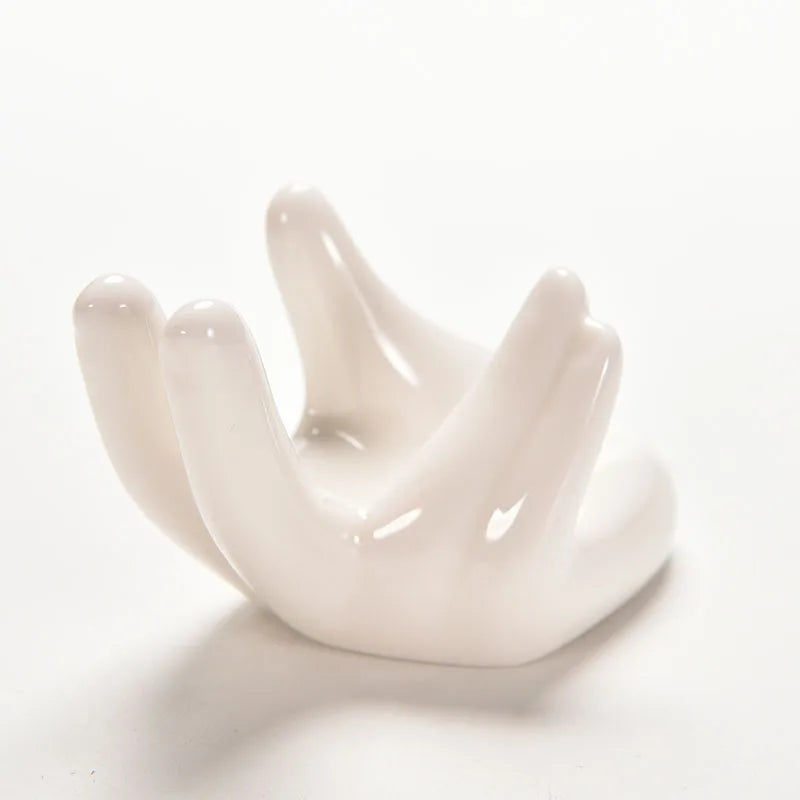 1PC White Porcelain Ceramic Air Plant Tillandsia Holder Flower Office Desk Decor Chic Home Decoration Garden Ornaments 8x5x4.7cm