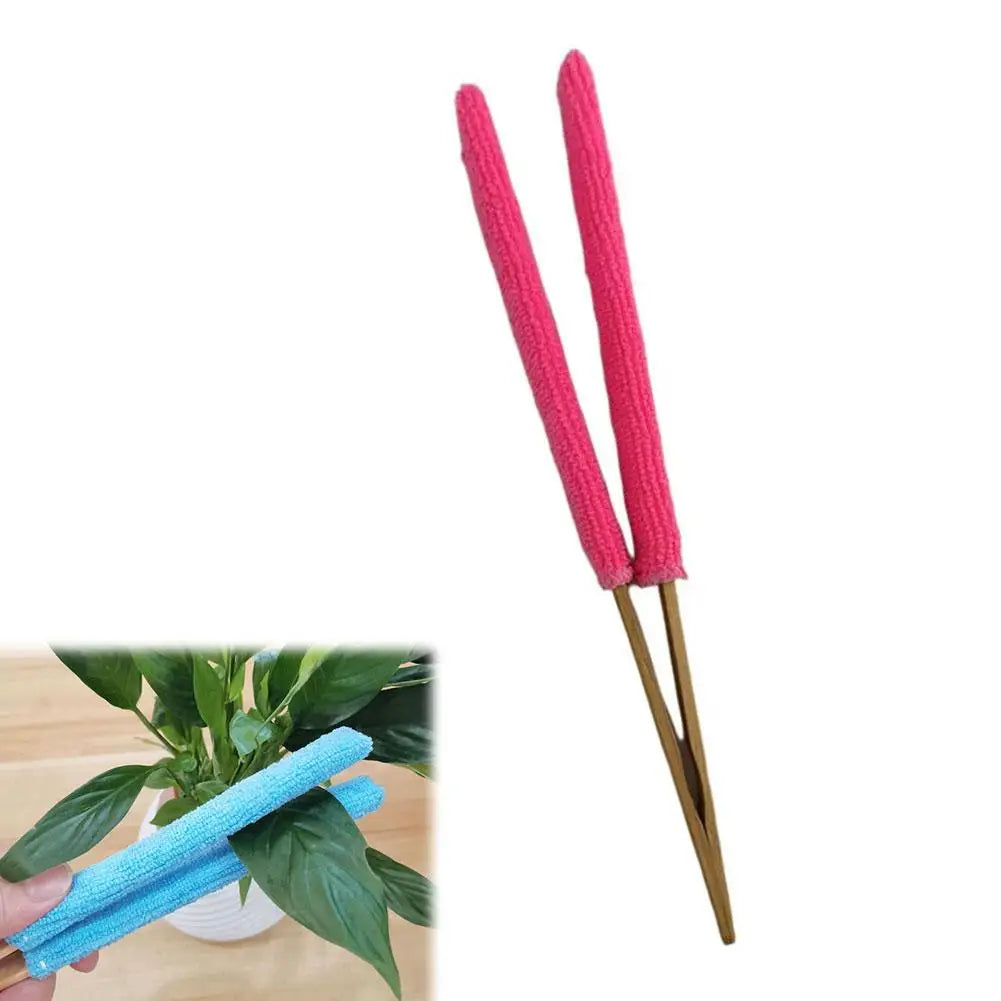 Indoor Plant Leaf Cleaner Kit with Detachable Microfiber Pads & Dusting Gloves, Reusable and Washable