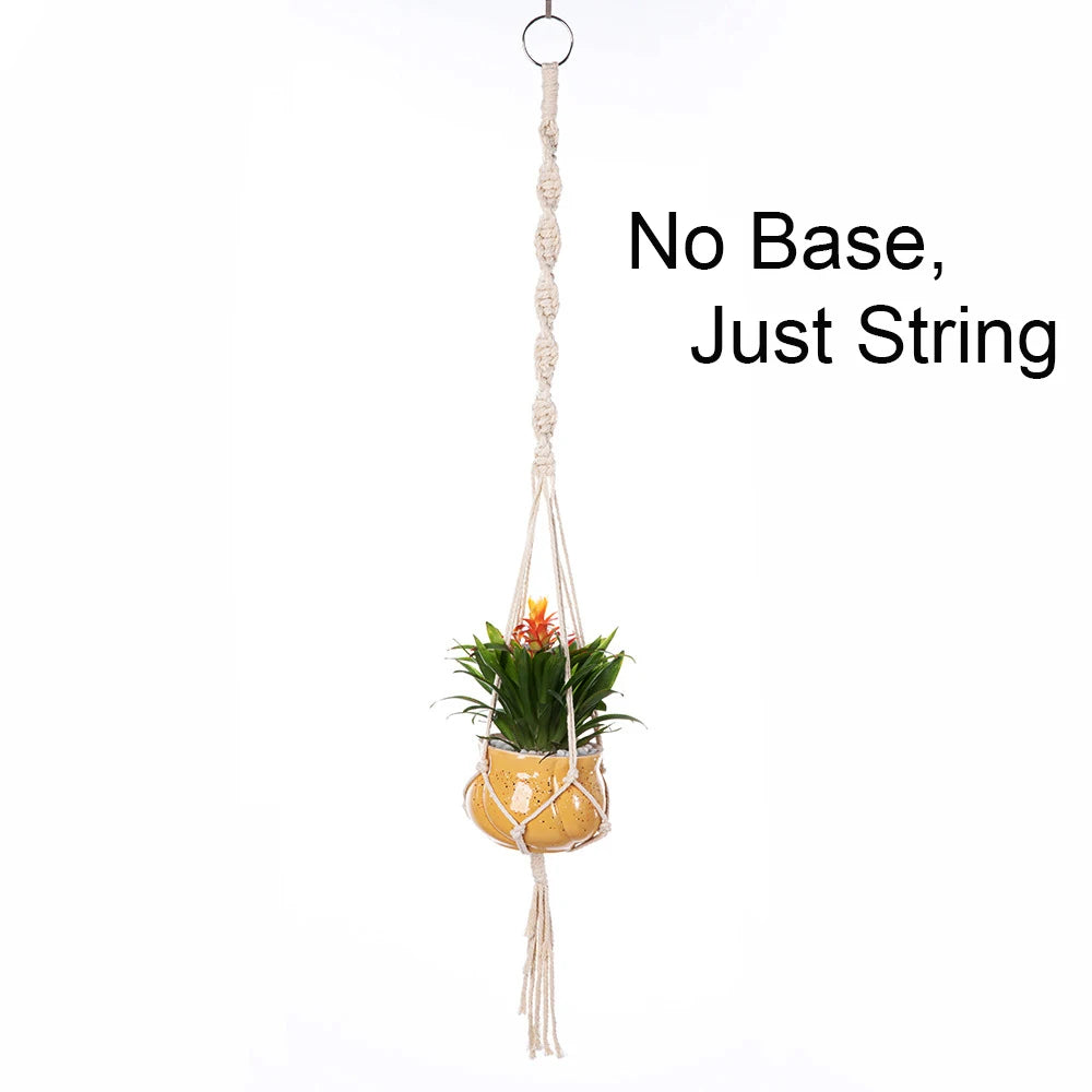 Macrame Plant Hanger Indoor Hanging Planter Basket Woven Cotton Rope Flower Pot Crochet Plant Holder Stand for Boho Home Decor