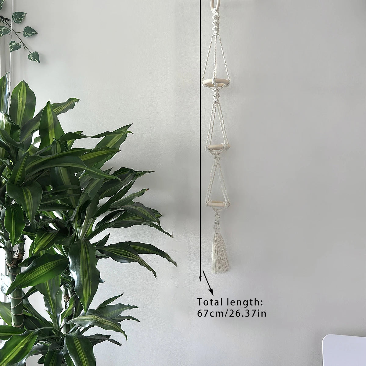 Macrame Plant Hangers Air Plants Hanging Basket Wall Hanging Handcrafted Air Plants Hanger Boho Home Decoration Room Decor Gift