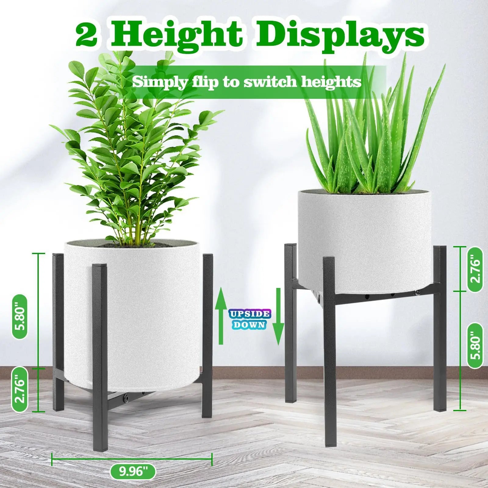 Indoor Plant Stands For Living Room Adjustable Metal Heavy Duty Outdoor Corner Stable Plant Holder Fits 8 to 12 Inches