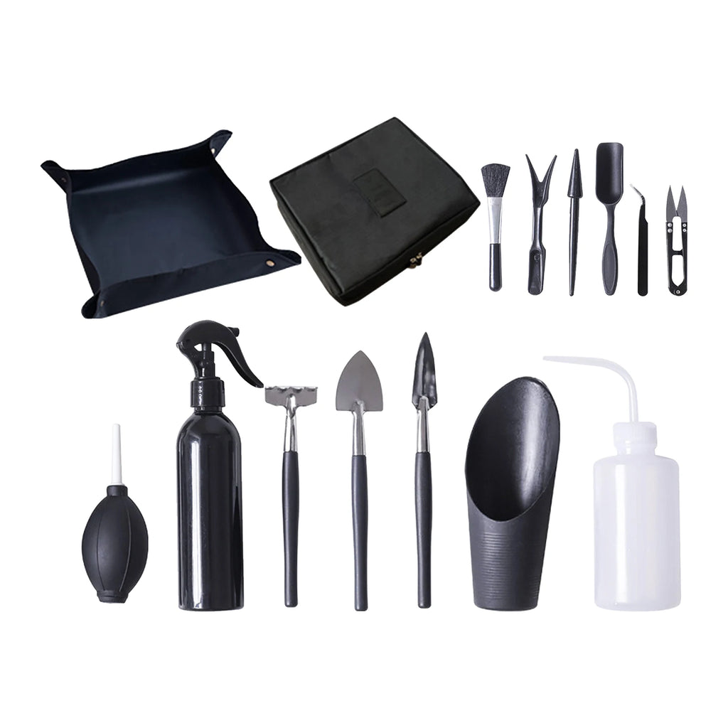 15PCS Garden Planting Tool Set Bonsai Succulent Transplanting Mini Planting Hand Tools for Indoor Miniature Fairy Garden Plant