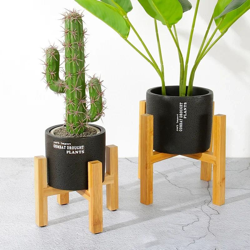 Plant Flower Pot Stand Small Durable Wood Trays Rack,Strong Free Standing Bonsai Holder Indoor Accessories Home Garden Display